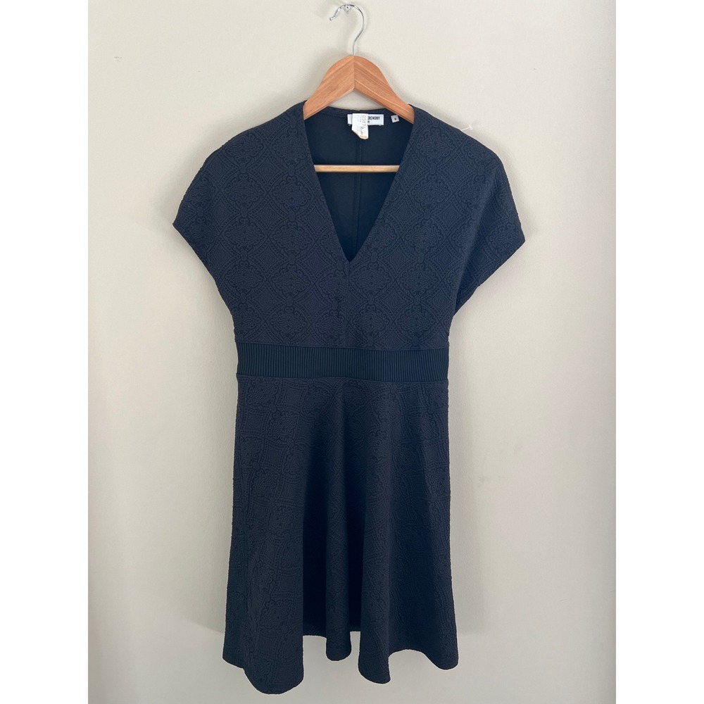 Opening Ceremony Medallion Jacquard Dress Black V-Neck Fit Flare Size M